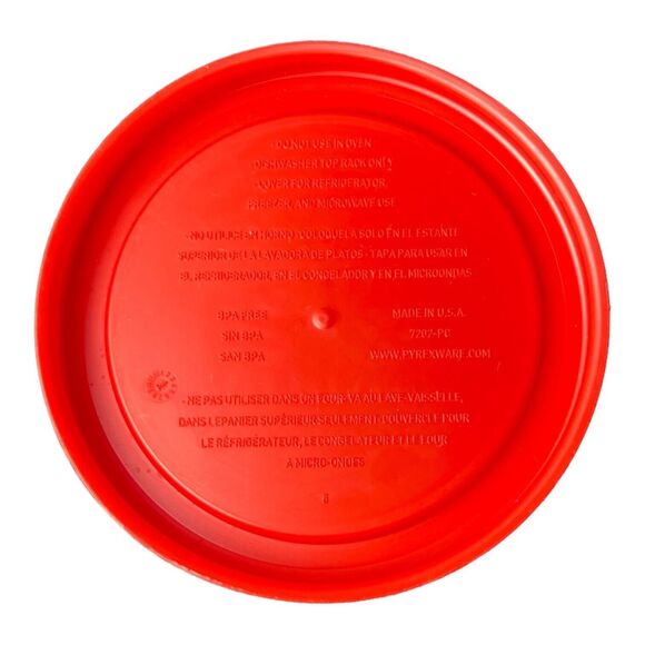 7202-PC round 1 Cup Storage Lid for Glass Bowls (1, Red) - Picture 2 of 2